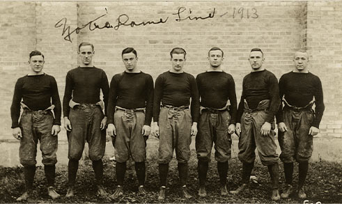 The starting line for the 1913 Notre Dame team