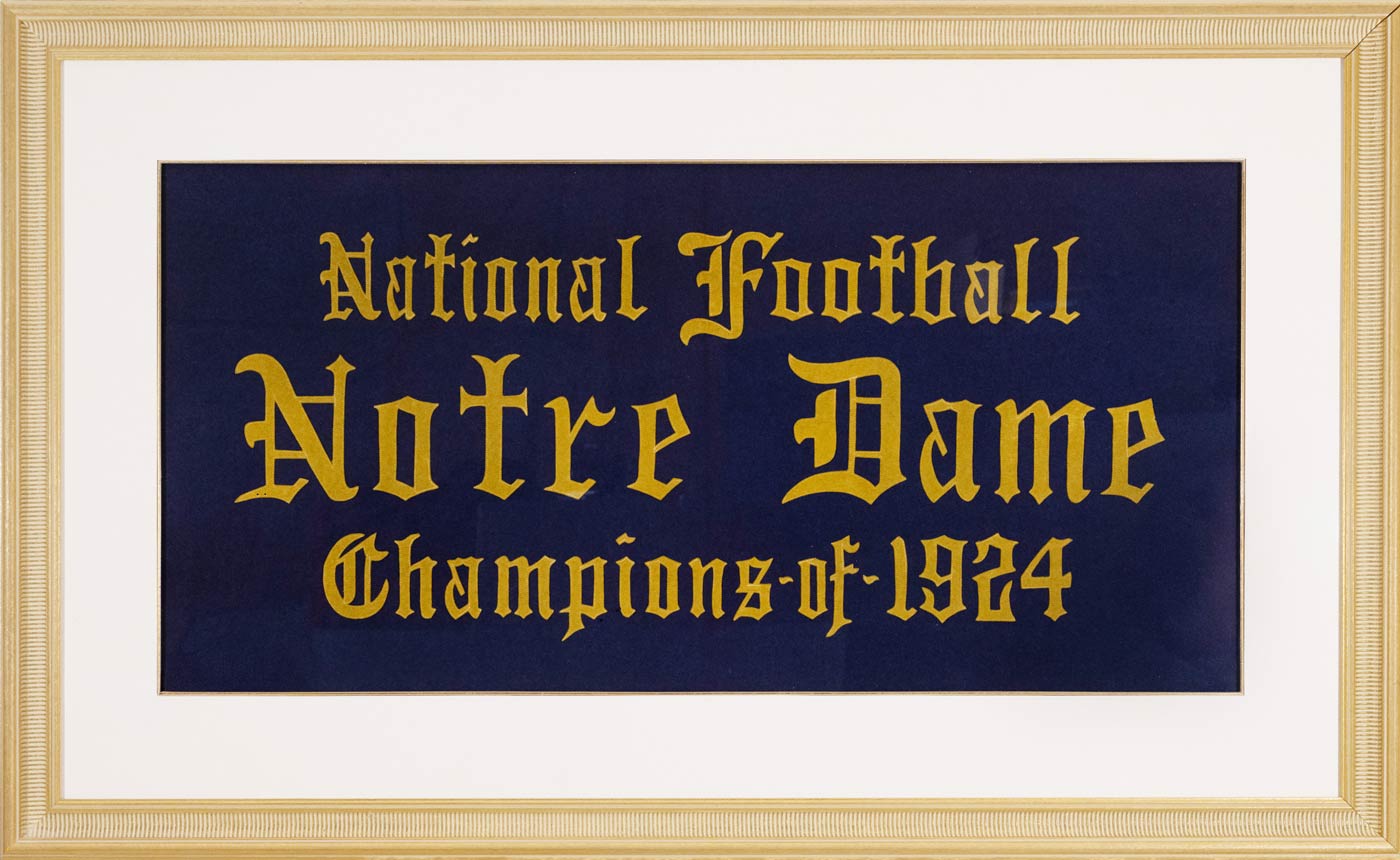 Notre Dame 1924 National Championship Banner Large banner made by Green Mountain Studios marking Notre Dame’s first national championship
