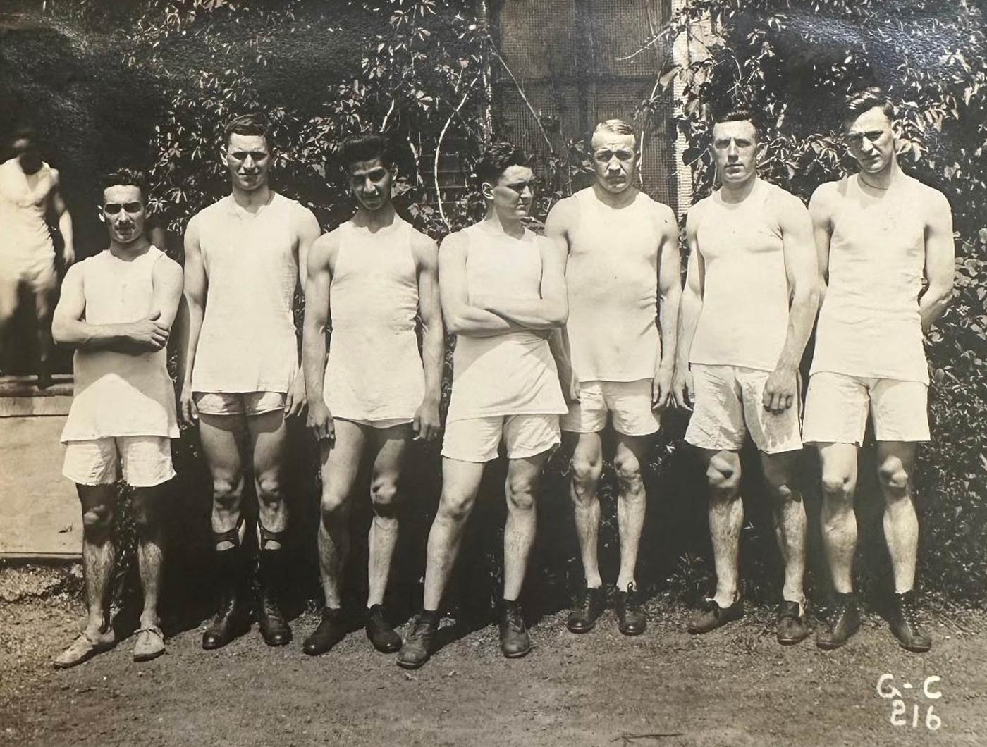 Rockne posing with teammates Rockne posing with teammates
