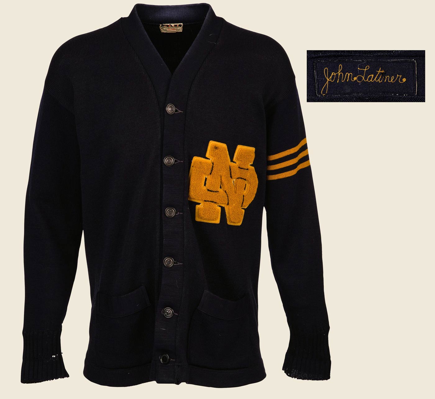 The Heisman Trophy sweater of Johnny Lattner The Heisman Trophy sweater of Johnny Lattner